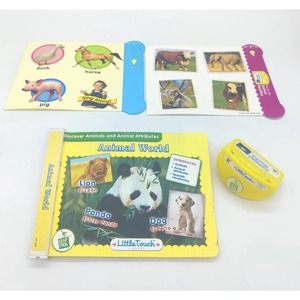 LeapPad LeapFrog Animal World Book & Cartridge & 2 Inserts Library Reading Toy